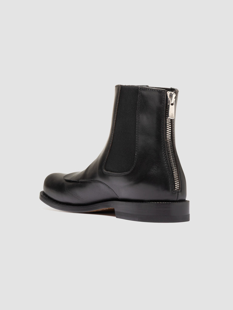 EMERALD 015 - Black Leather Zip Boots
