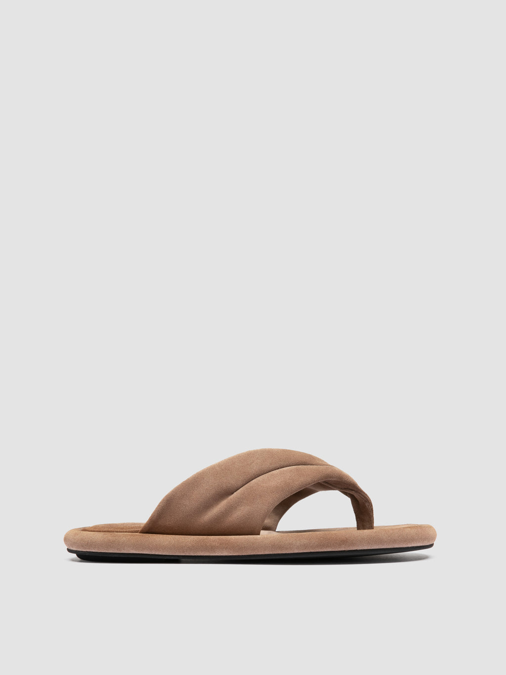 ESTENS 112 - Taupe Suede Thong Sandals - image 1,side view