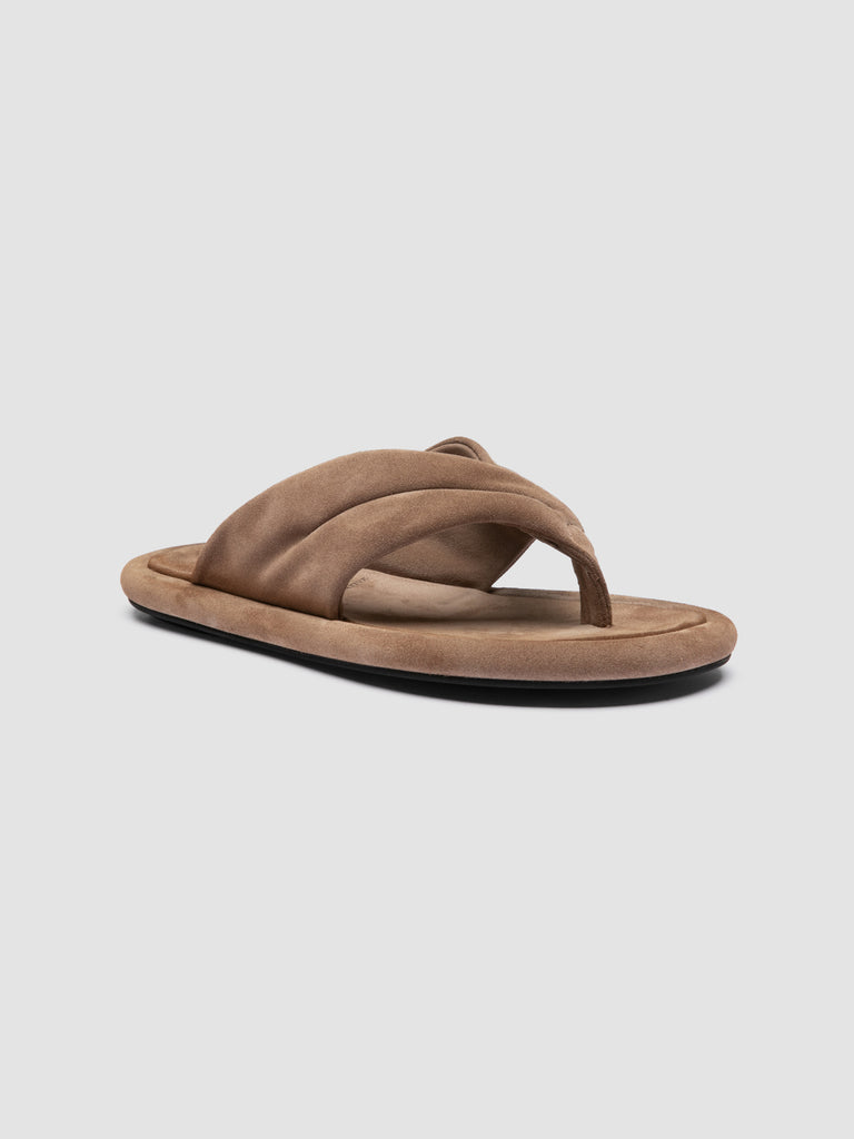 ESTENS 112 - Taupe Suede Thong Sandals