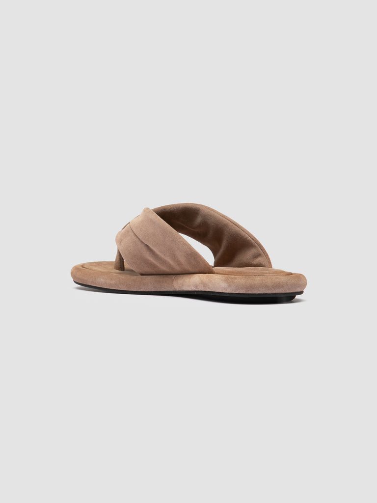 ESTENS 112 - Taupe Suede Thong Sandals