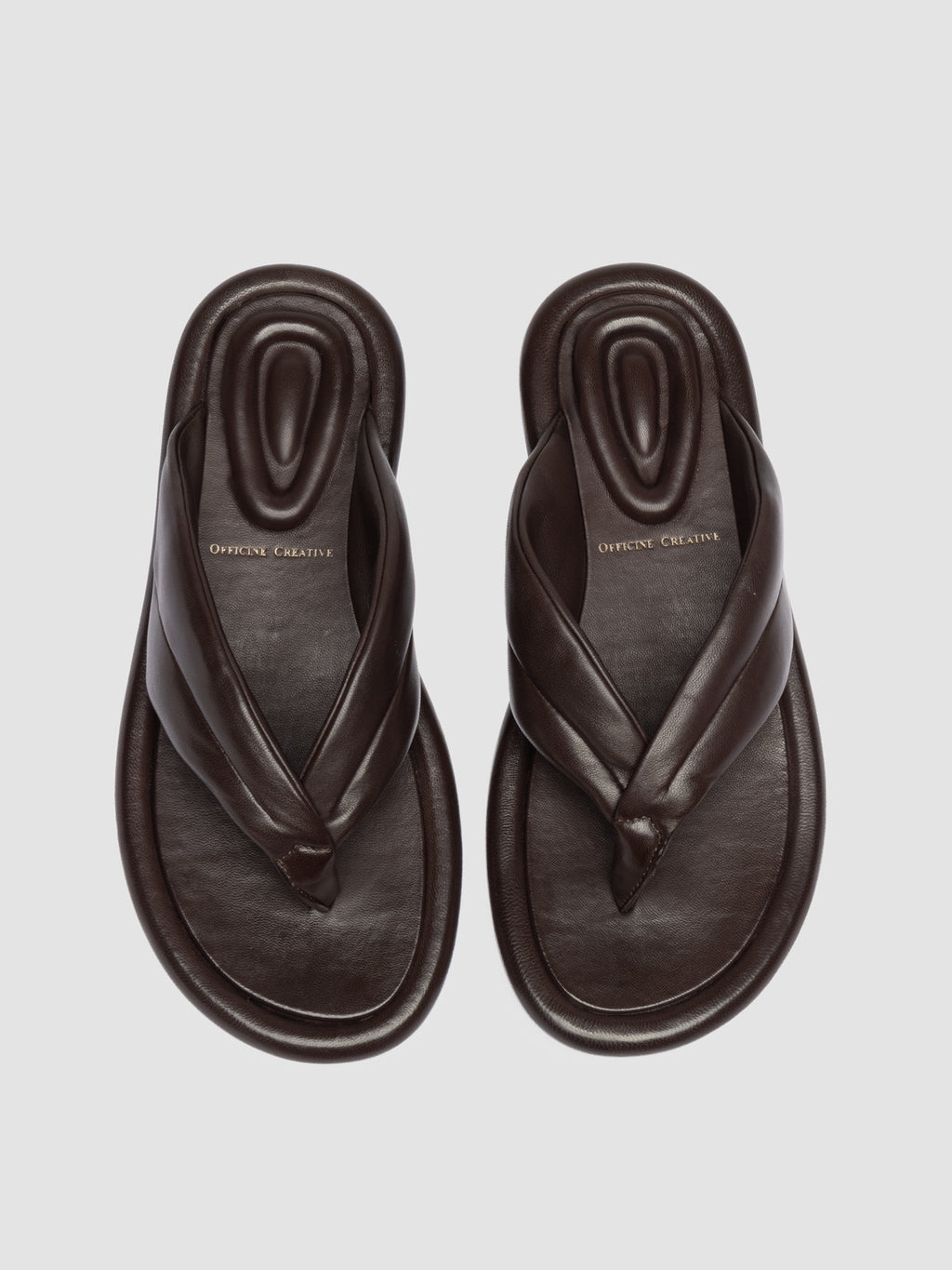 ESTENS 112 - Sandali Infradito in Pelle Marrone - image 2,side view