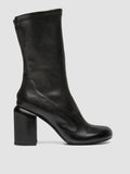 ESTHER 003 - Black Leather Zipped Boots