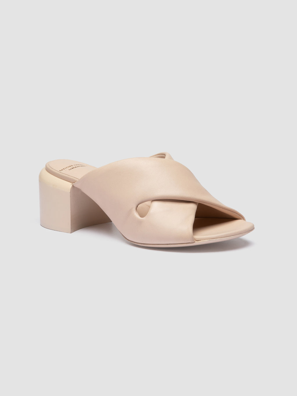 ETHEL 012_S - Beige Leather Slide Sandals - image 3,side view