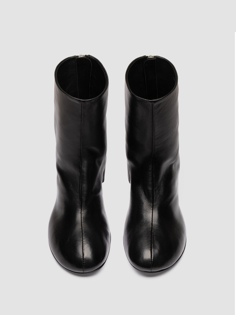 FLORE 012_W - Stivaletti con Zip in Pelle Nera