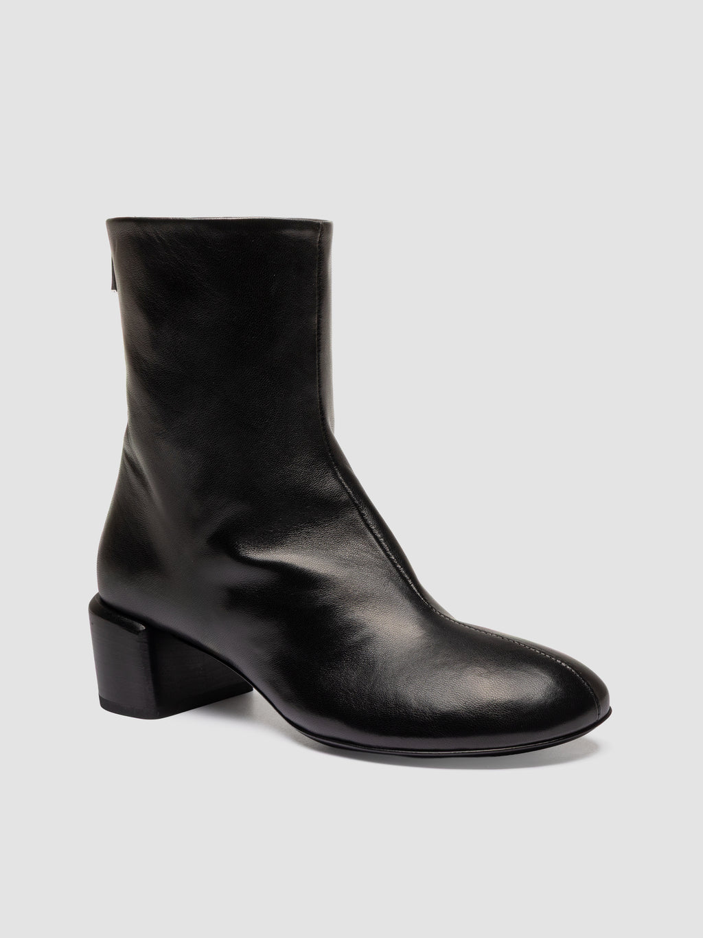 FLORE 012_W - Stivaletti con Zip in Pelle Nera - image 3,side view