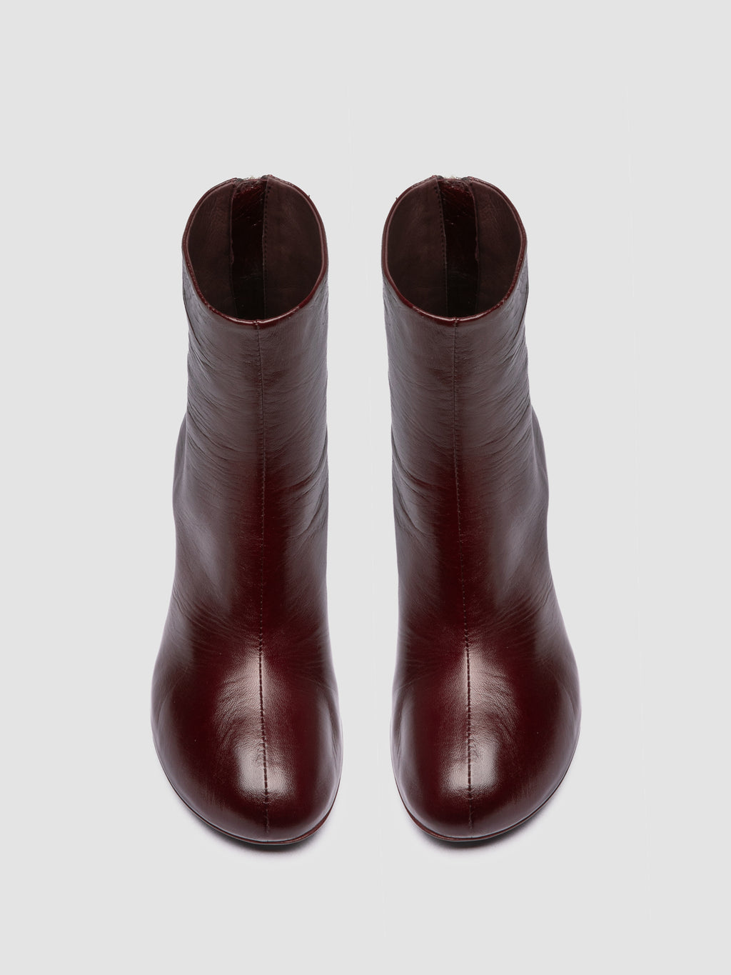 FLORE 012_W - Stivali con Zip in Pelle Bordeaux - image 2,side view