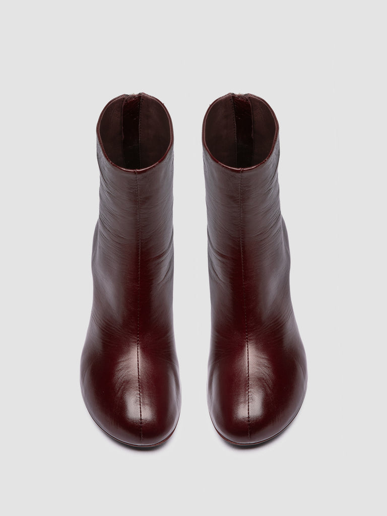 FLORE 012_W - Stivali con Zip in Pelle Bordeaux
