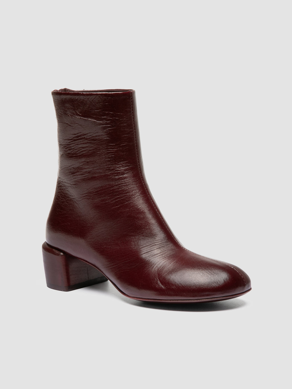 FLORE 012_W - Stivali con Zip in Pelle Bordeaux - image 3,side view