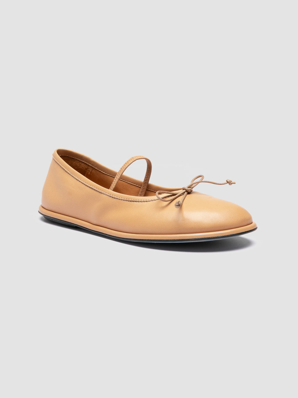 FONTAYNE 001 - Beige Leather Ballerina Shoes - image 3,side view