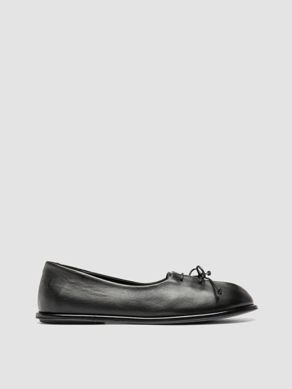 FONTAYNE 009 - Black Leather Ballerina Shoes - image 1,side view