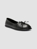 FONTAYNE 009 - Black Leather Ballerina Shoes - thumb image 3,side view