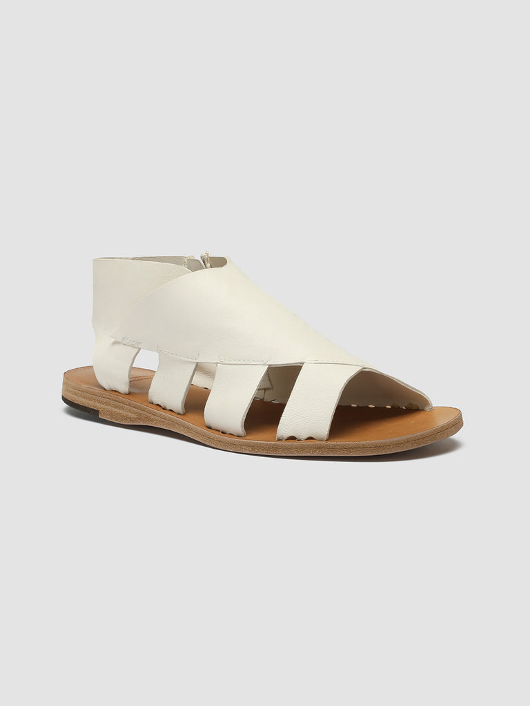 ITACA 044 - White Leather Peep Toe Sandals