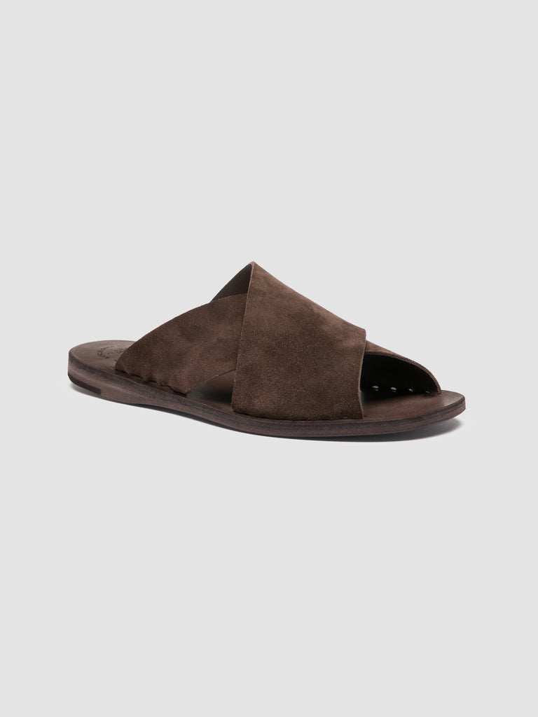 ITACA 054 - Brown Suede Slide Sandals
