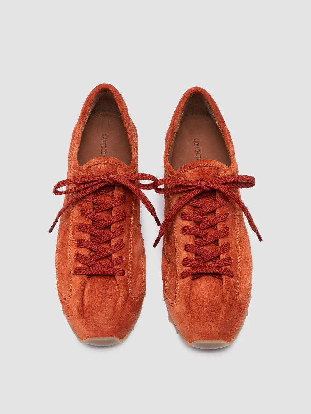 JARRED 101 - Sneaker Basse in Pelle Scamosciata Color Ruggine - image 2,side view