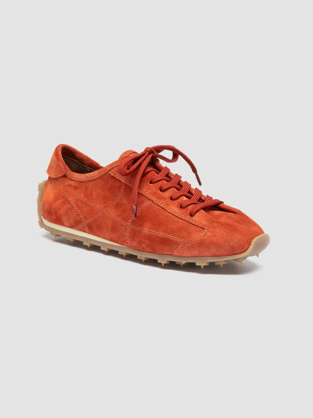 JARRED 101 - Sneaker Basse in Pelle Scamosciata Color Ruggine - image 3,side view