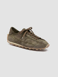 JARRED 101 - Sneaker Basse in Pelle Scamosciata Verde - thumb image 3,side view