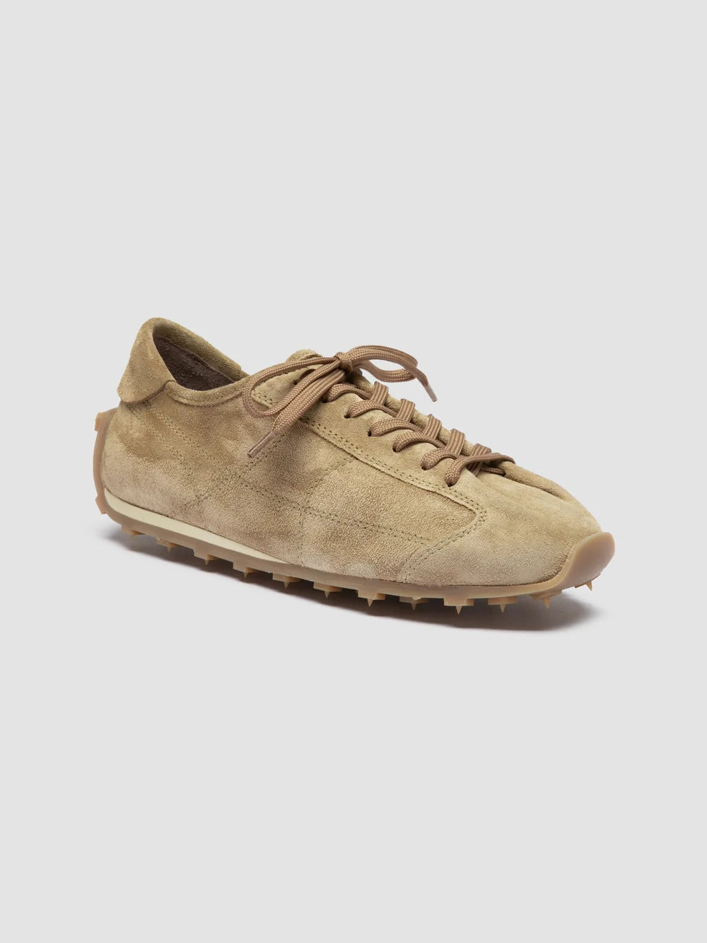 JARRED 101 - Sneaker Basse in Pelle Scamosciata Beige - image 3,side view
