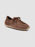 JARRED 101 - Sneaker Basse in Pelle Scamosciata Marrone - thumb image 3,side view