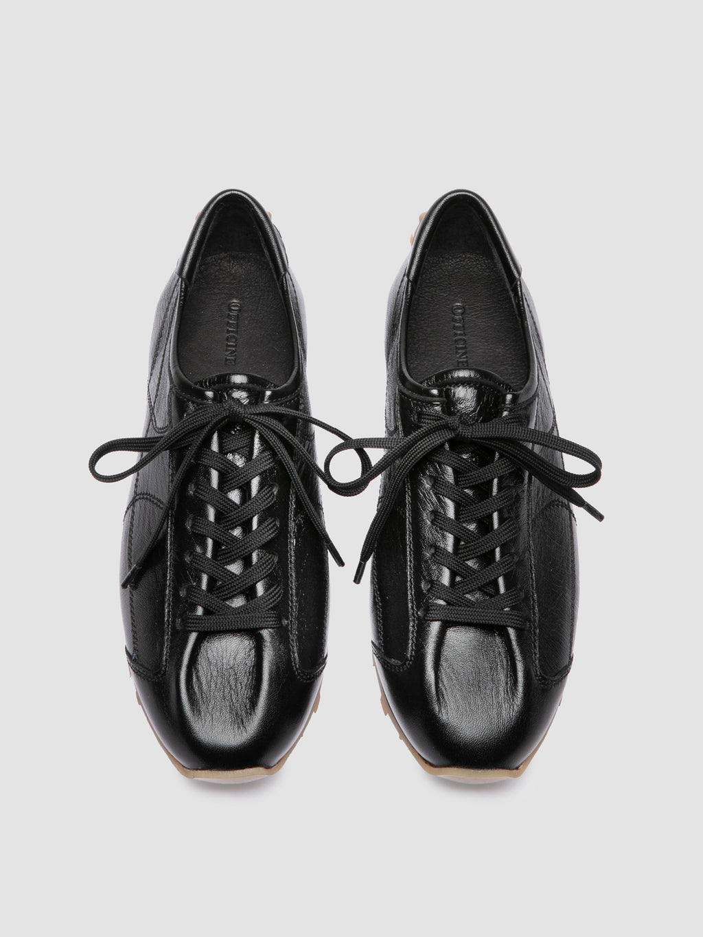 JARRED 102 W - Sneaker Basse in Pelle Nera - image 2,side view