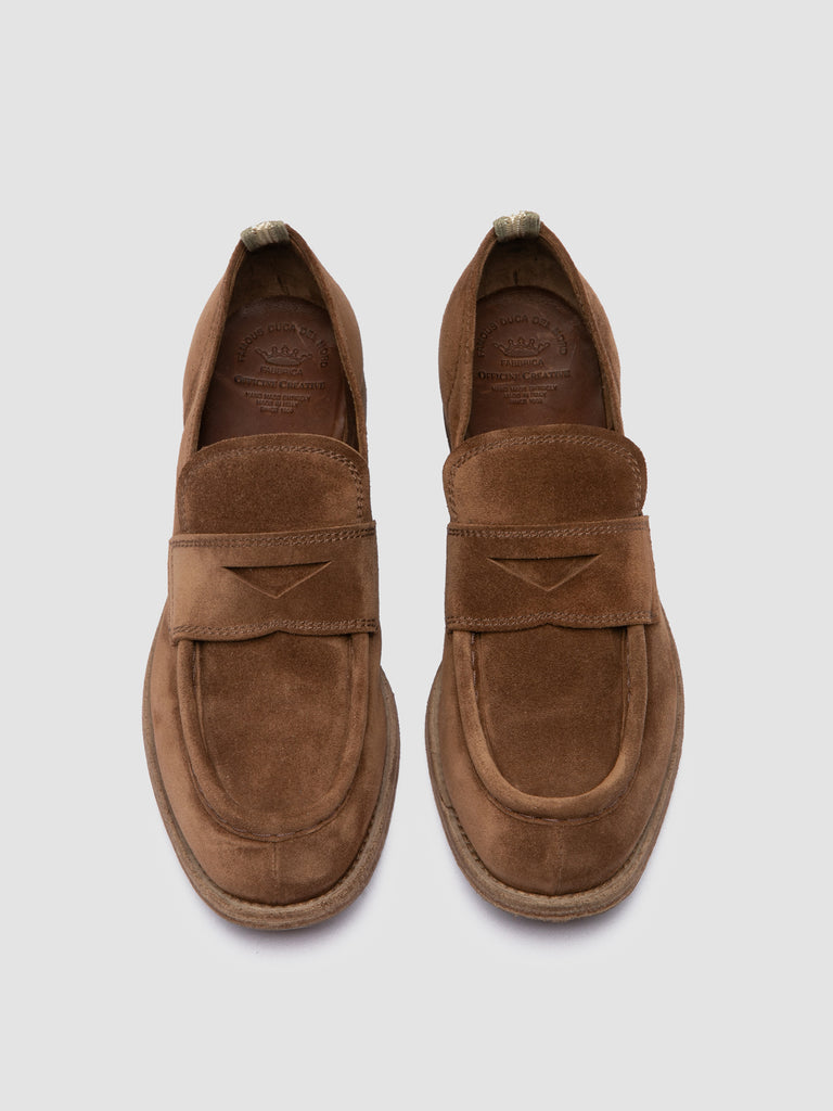 KALLIOPI 002 - Brown Suede Penny Loafers