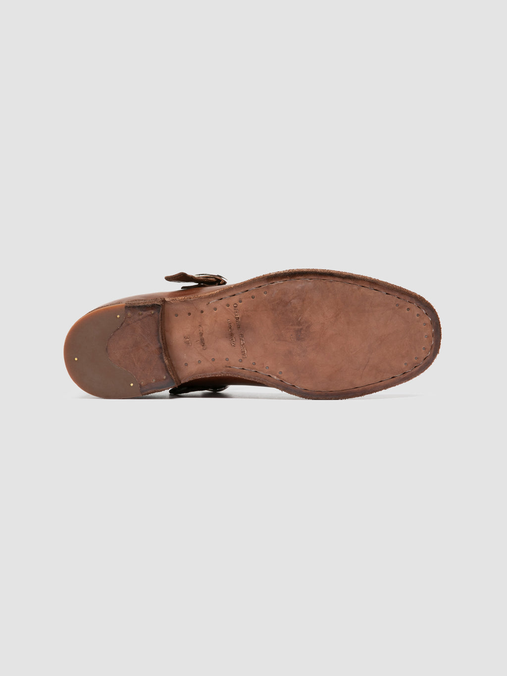 KALLIOPI 004 - Scarpe con Cinturino a T in Pelle Marrone - image 5,side view