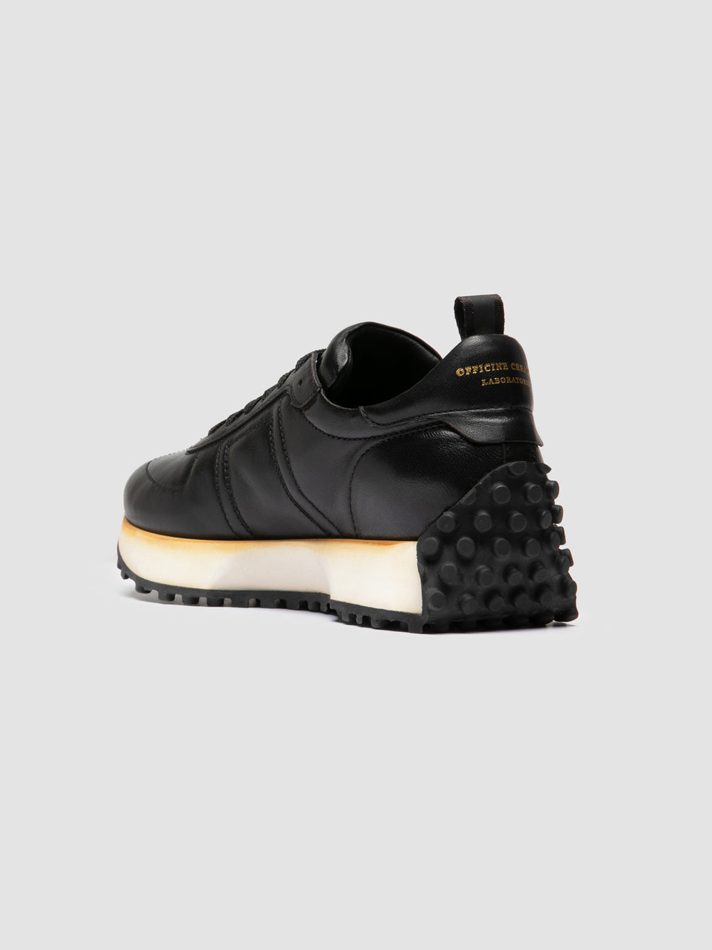 KASBA 103 - Black Leather Low Top Sneakers - image 4,side view