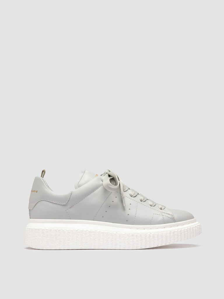 KRACE 129 - Grey Leather Sneakers