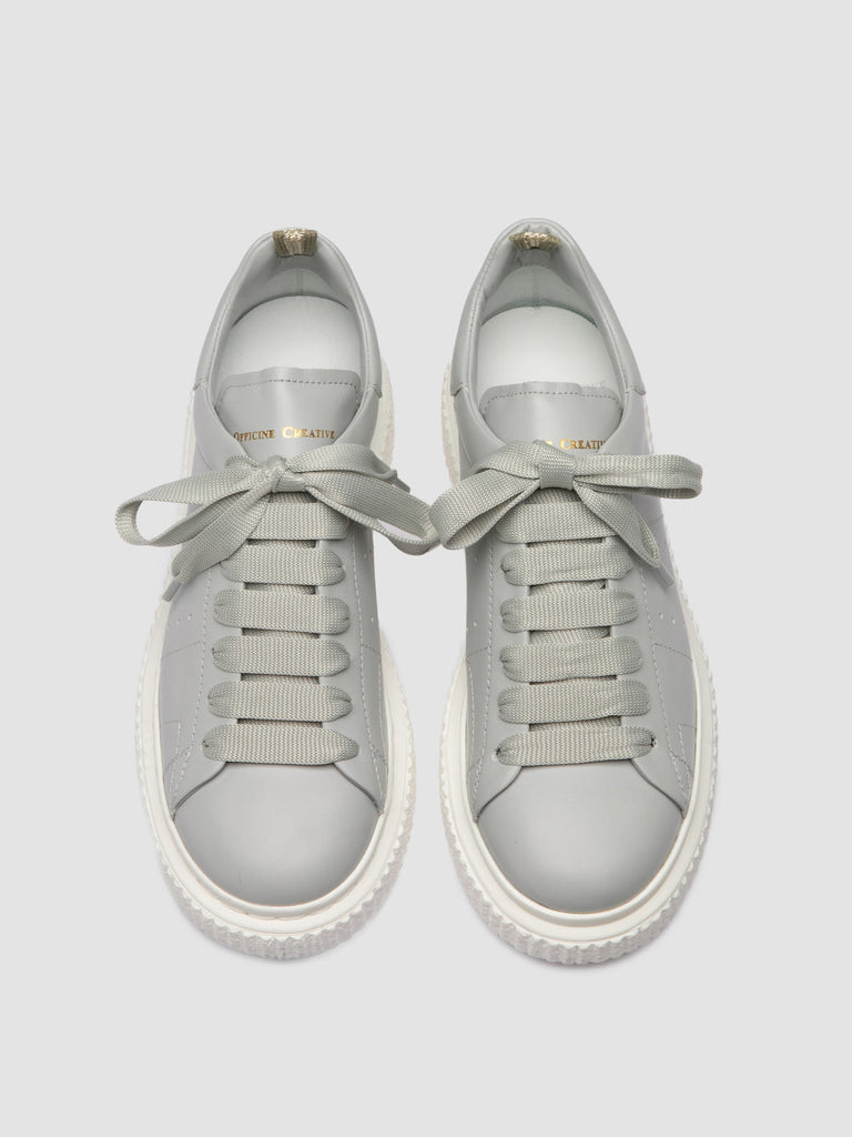 KRACE 129 - Grey Leather Sneakers