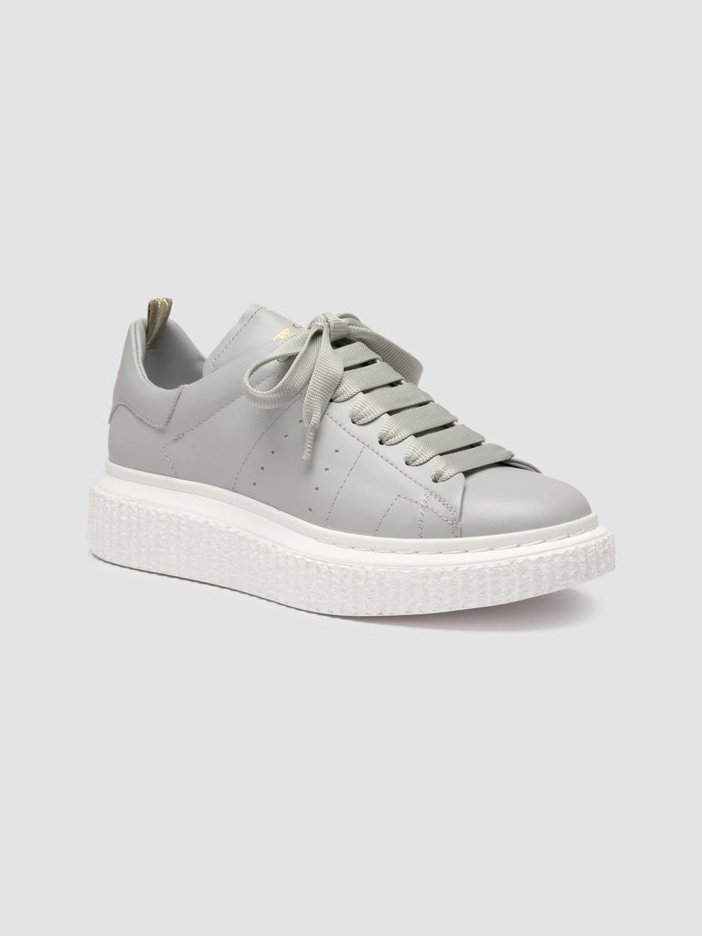 KRACE 129 - Grey Leather Sneakers