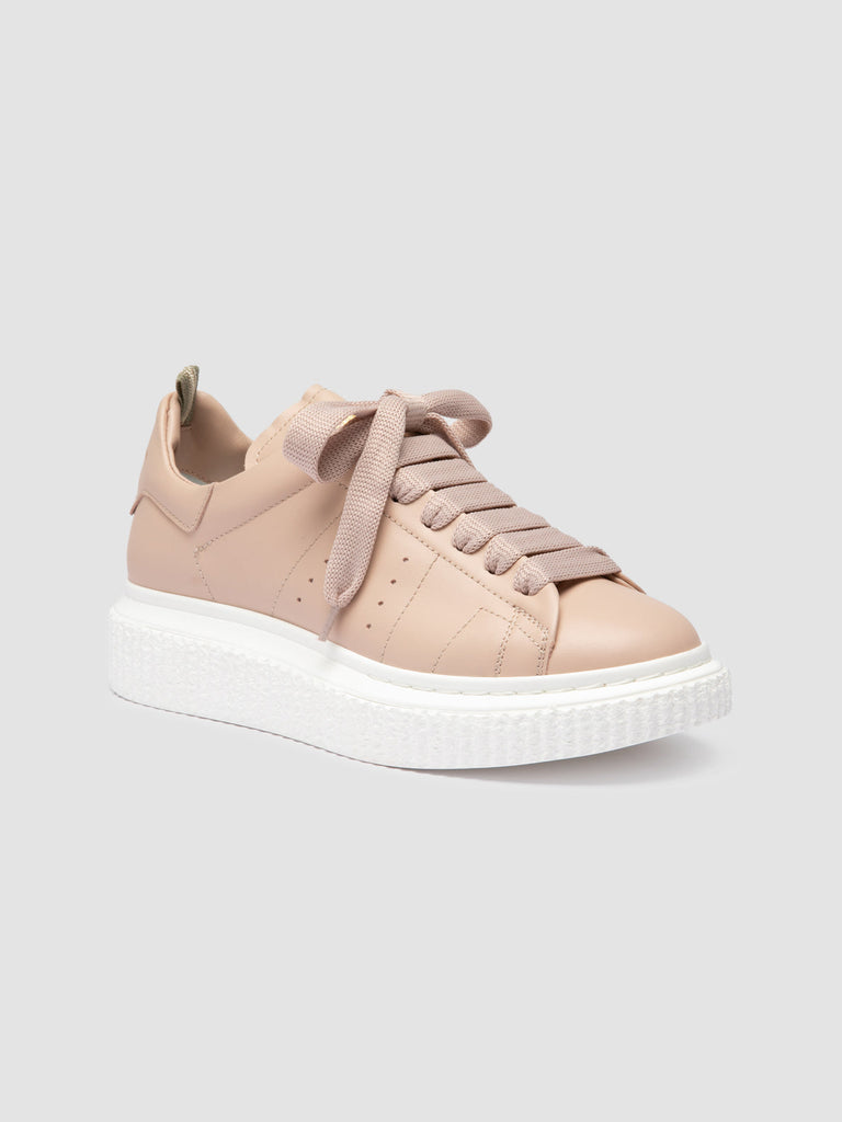 KRACE 129 - Beige Leather Sneakers