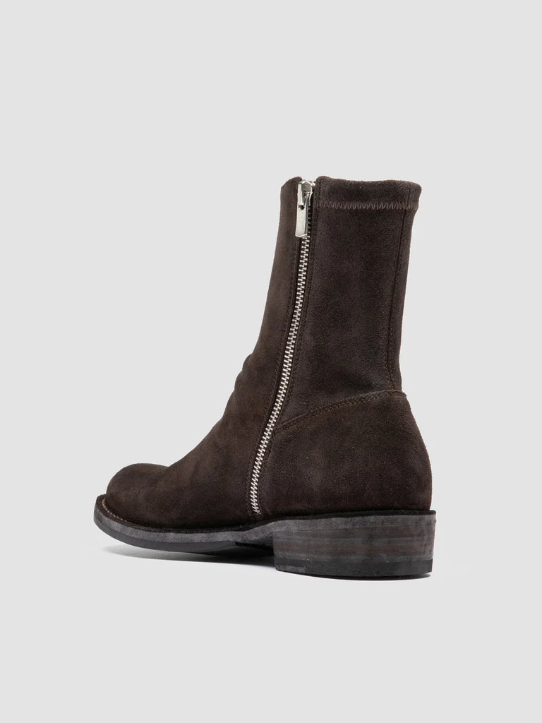 Brown Suede Zipped Boots: LEGRAND 171 Officine Creative - 4