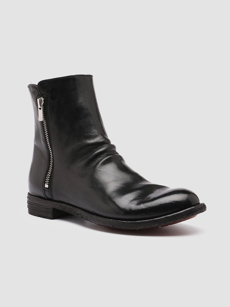 LEXIKON 096 - Black Leather Zip Boots