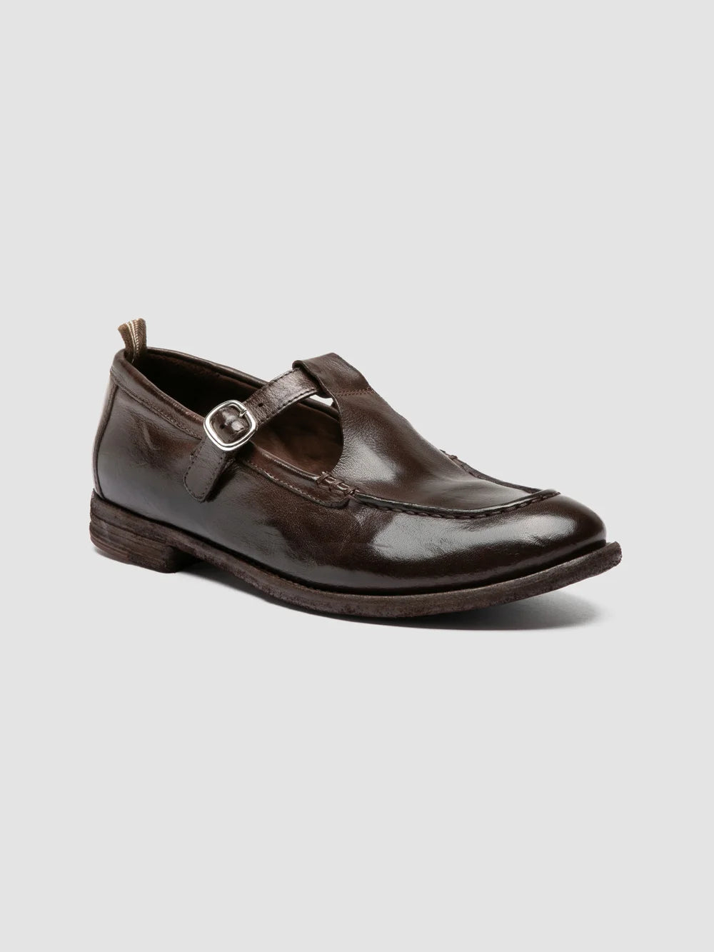 LEXIKON 552 - Scarpe con Cinturino a T in Pelle Marrone - image 3,side view