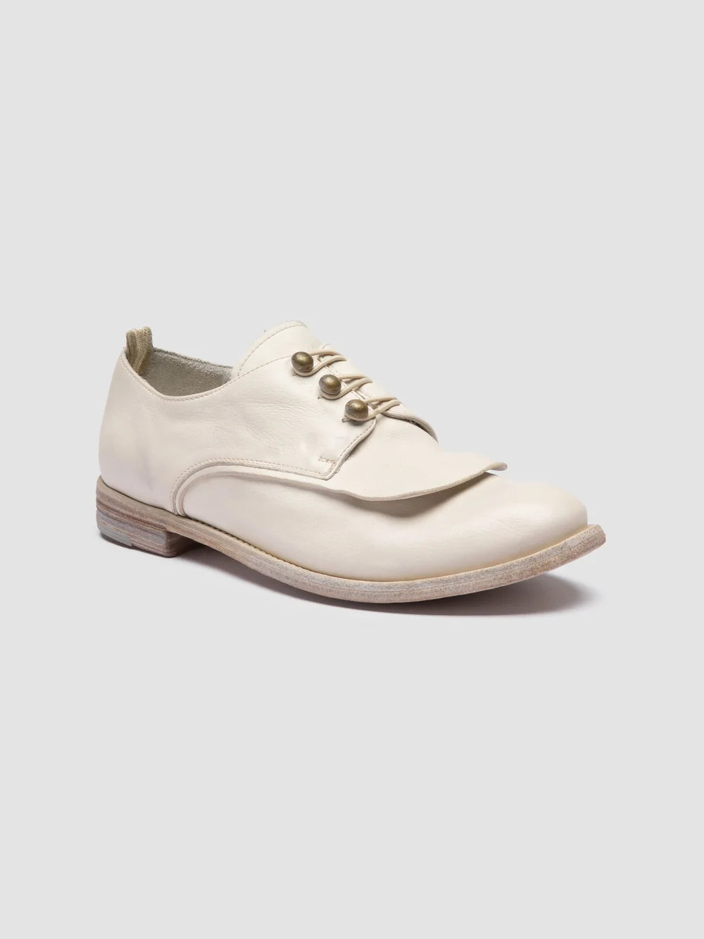 LEXIKON 554 - White Leather Derby Shoes - image 3,side view