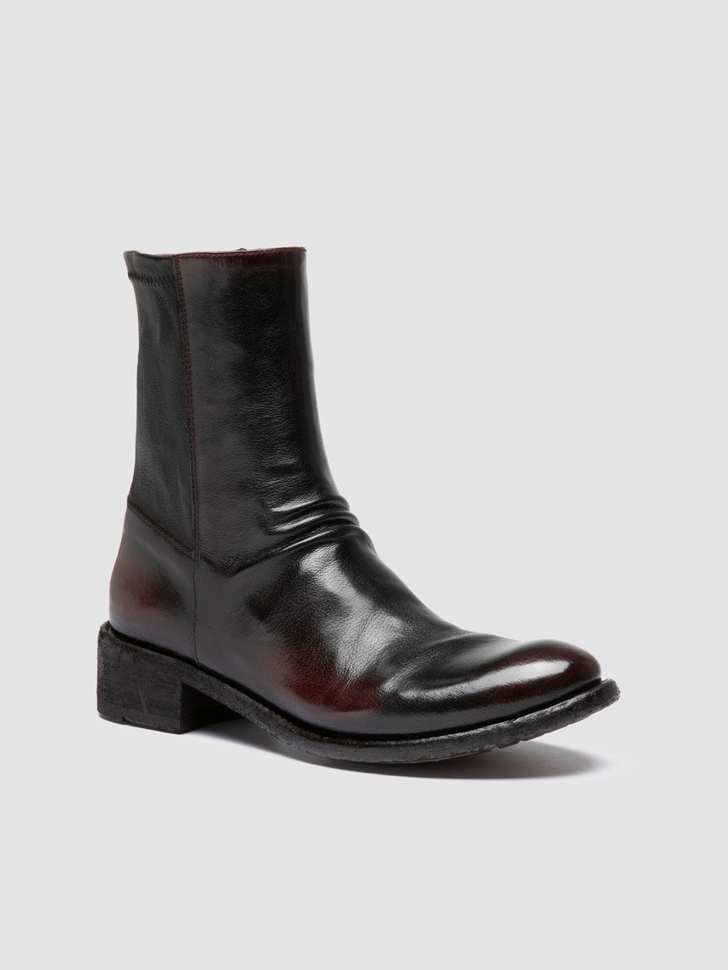 LISON 041 - Stivaletti in Pelle  Bordeaux - image 3,side view