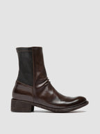 LISON 041 - Stivaletti con Zip in Pelle Marrone