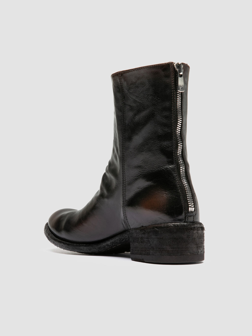 LISON 069 - Stivali con Zip in Pelle Nera - image 4,side view
