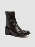 LISON 069 - Brown Leather Zip Boots - thumb image 3,side view