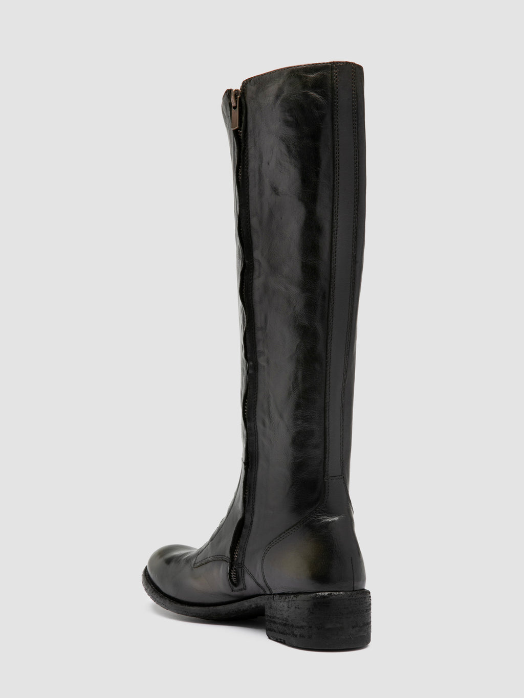 LISON 070 - Brown Leather Zip Boots - image 4,side view