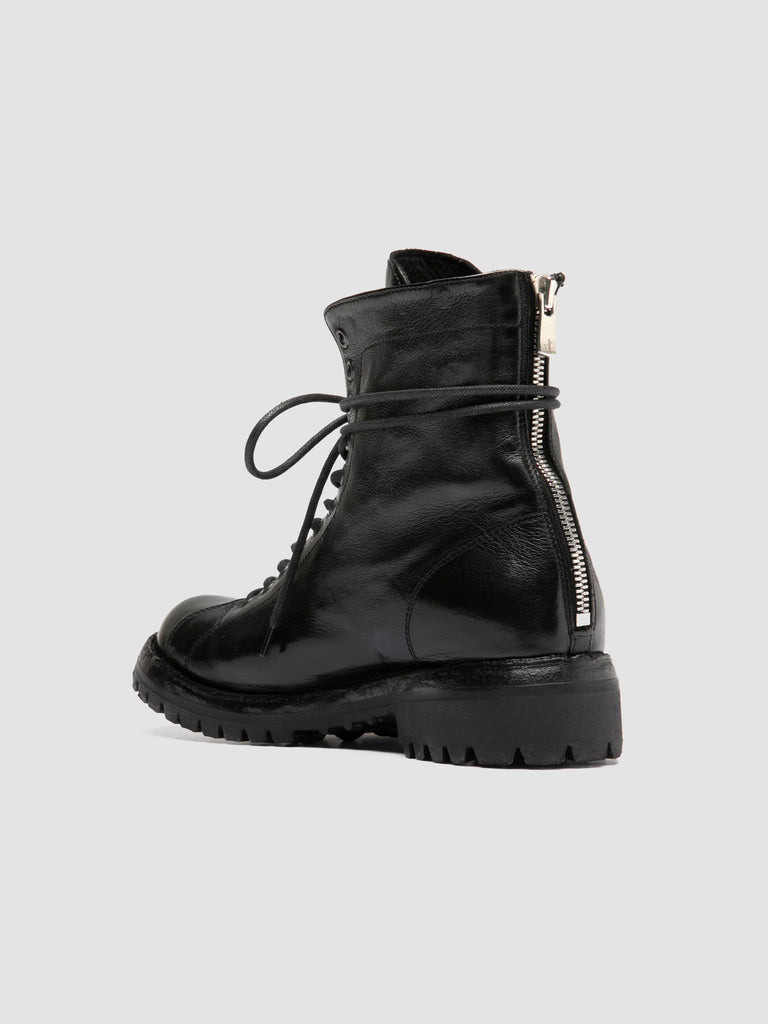 LORAINE 033 - Black Leather Zip Boots
