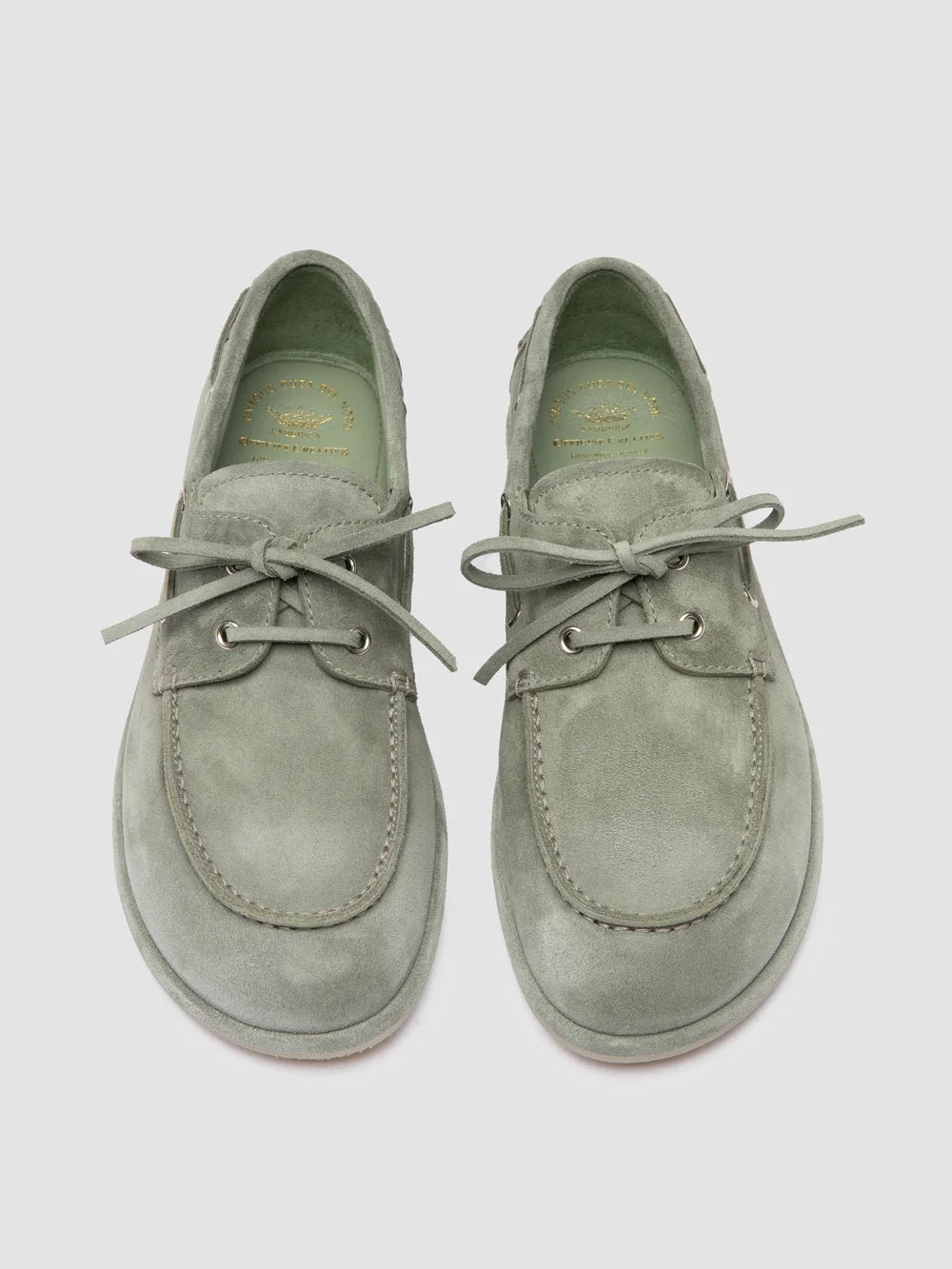 LOVE 101 - Green Suede Boat Shoes - image 2,side view