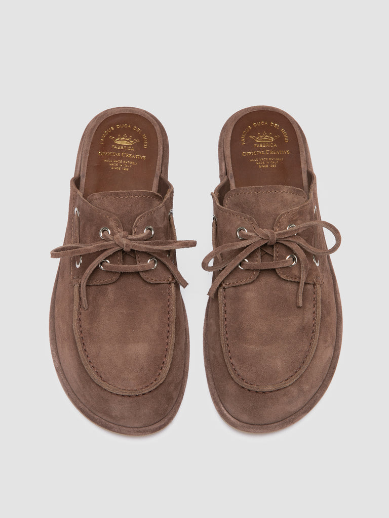 LOVE 106 - Sandali Mule in Pelle Scamosciata Marrone