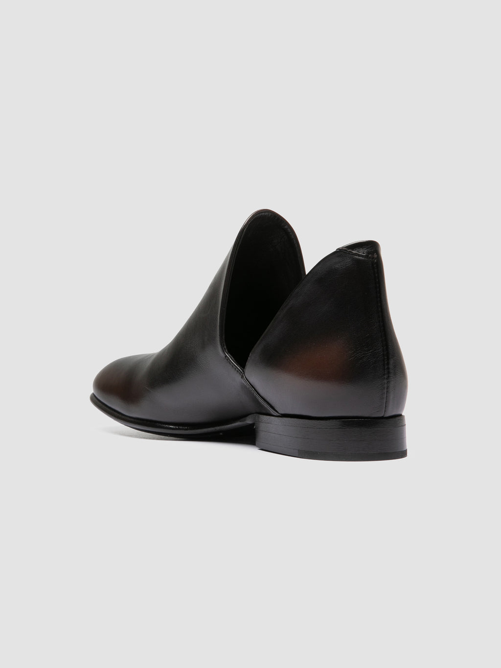 MADGE 003 - Black Leather Pull On Boots - image 4,side view