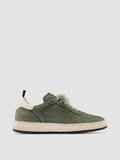 MAGIC 102 - Green Leather Low Top Sneakers - thumb image 1,side view