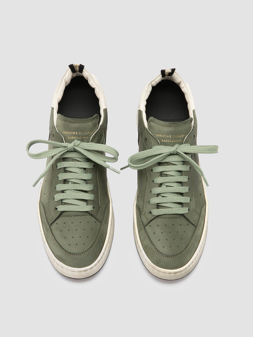 MAGIC 102 - Green Leather Low Top Sneakers - image 2,side view