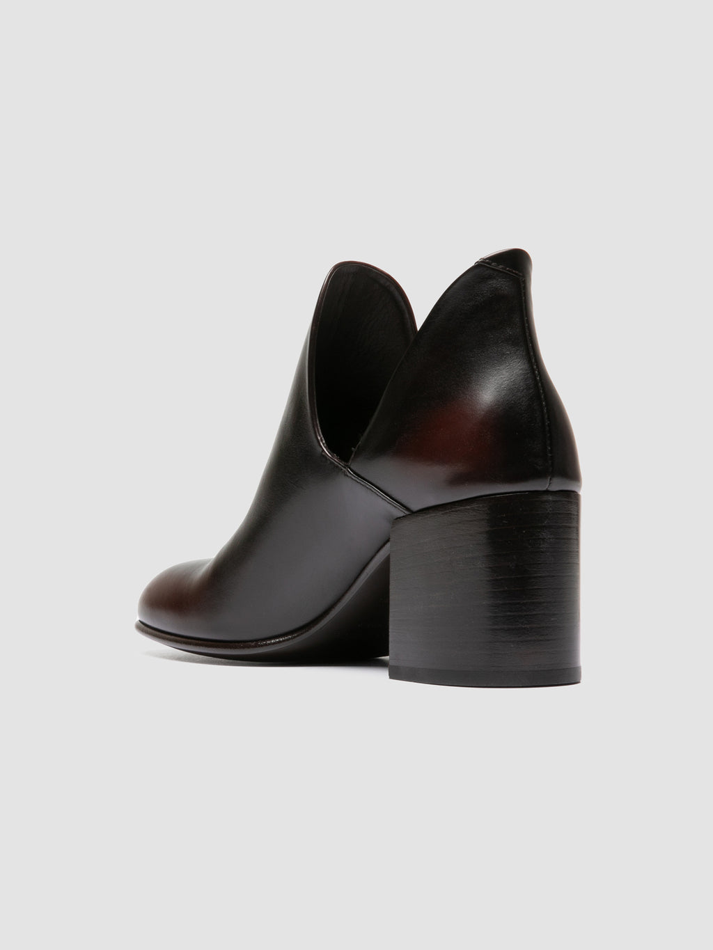 MAYREED 003 - Dark Brown Leather Pull On Boots - image 4,side view