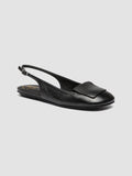 MEREDITH 001 - Black Leather Sling Back Sandals - thumb image 3,side view
