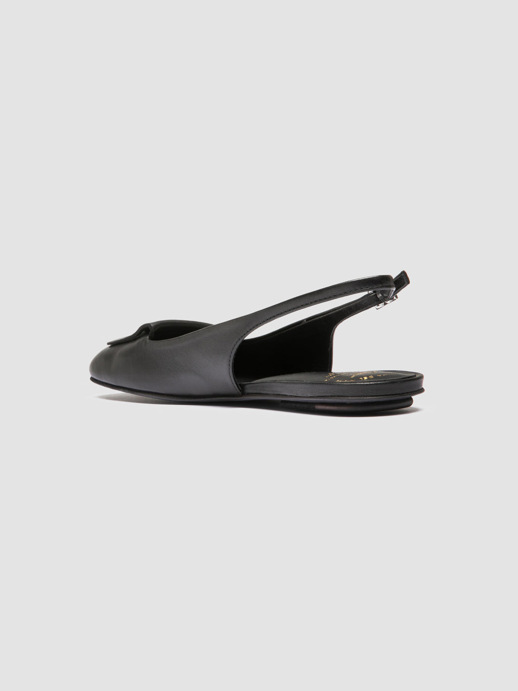 MEREDITH 001 - Black Leather Sling Back Sandals - image 4,side view