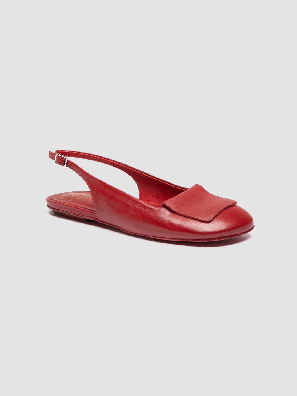 MEREDITH 001 - Red Leather Sling Back Sandals - image 3
