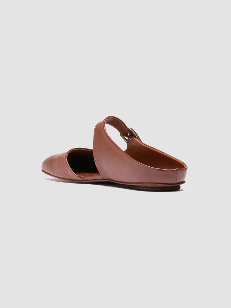 MEREDITH 005 - Brown Leather Mule Sandals